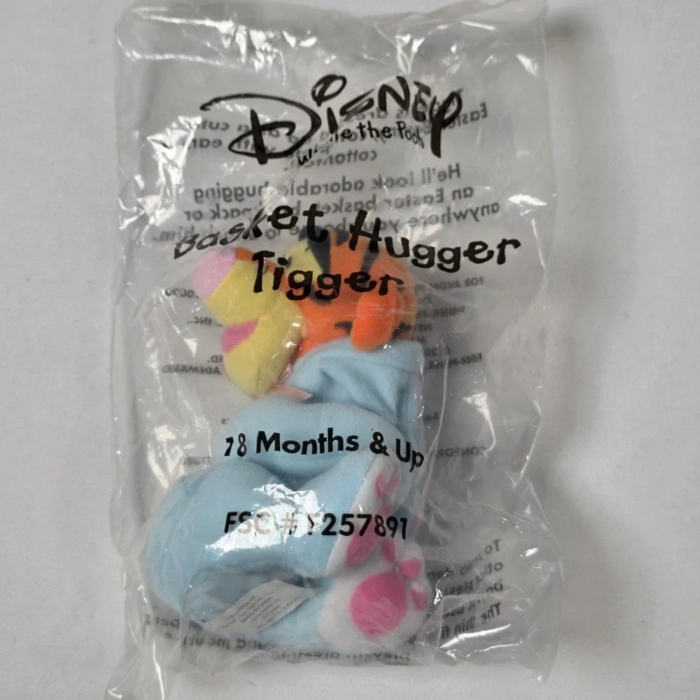 Disney Basket Hugger Tigger Plush Small Blue Easter Bunny 2002 New